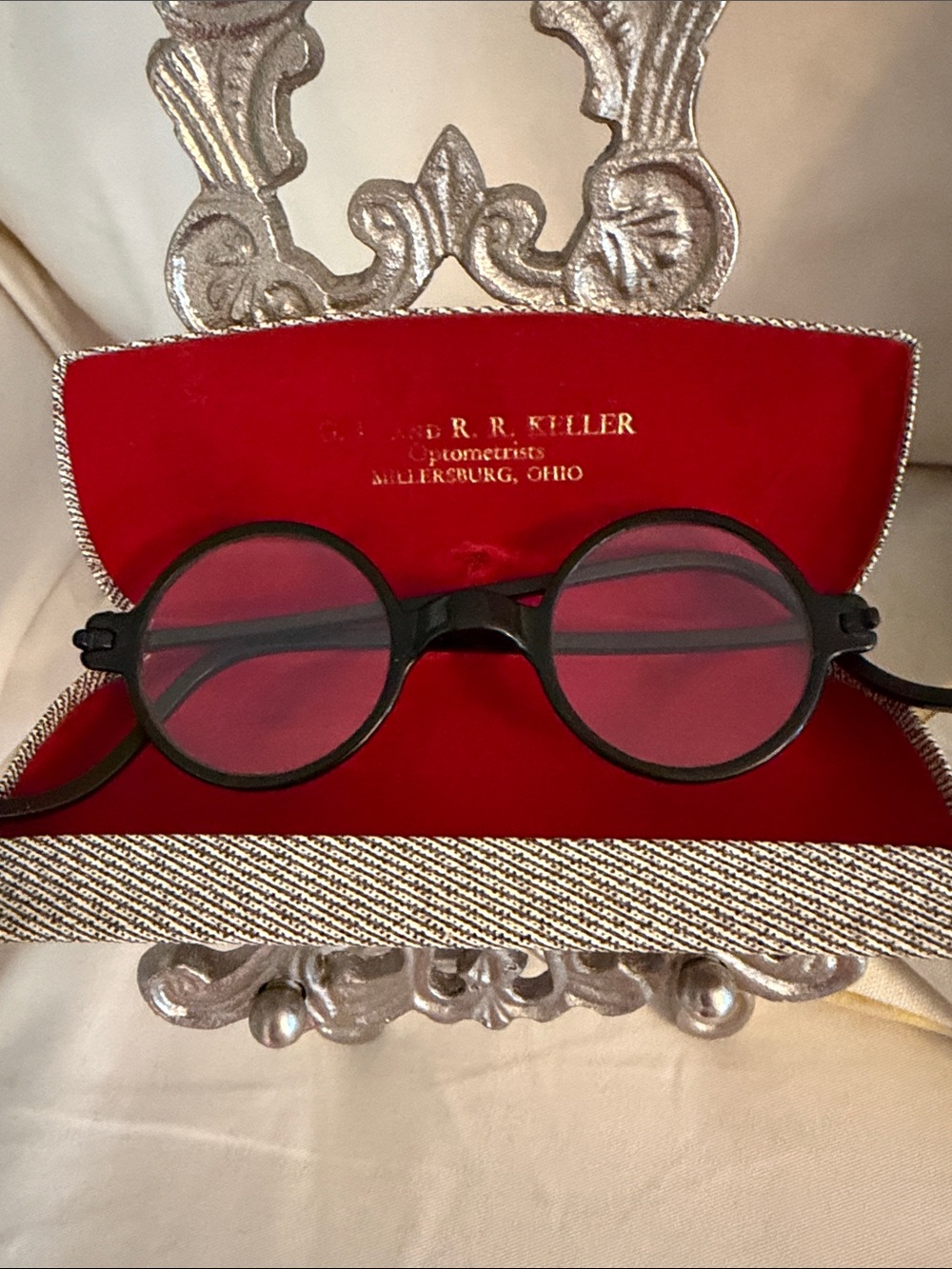 Vintage Round Lens Glasses with Original Case